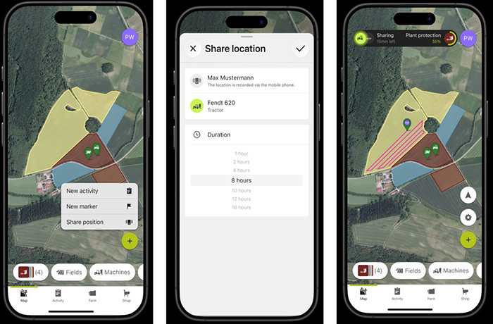 Zum Ende dieses Jahres ermöglicht CLAAS connect anhand von GPS-basiertem Smartphone-Tracking und Bluetooth-iBeacons die Visualisierung gemischter Fuhrparks und das Management der gesamten Flotte inklusive Anbaugeräten und unabhängig von Fabrikat und Alter der Maschinen.